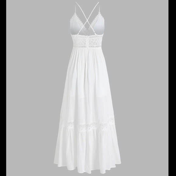 🤍Solid Lace Trim Dress🤍 - Picture 2 of 4